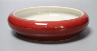 A Chinese sang de boeuf glazed shallow censer, diameter 23cm