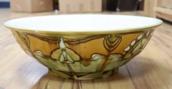 A Minton secessionist bowl, diameter 40cmCONDITION: Heavy crazing covers most of the bowl. A large