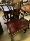 A George III mahogany elbow chair