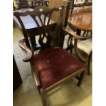 A George III mahogany elbow chair