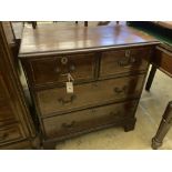 A George III mahogany four drawer chest, width 76cm, depth 40cm, height 81cm