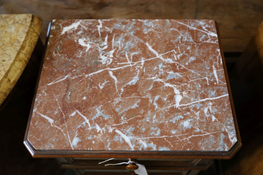 A 19th century French faux fronted marble top cabinet, width 42cm depth 34cm height 91cm - Image 2 of 3