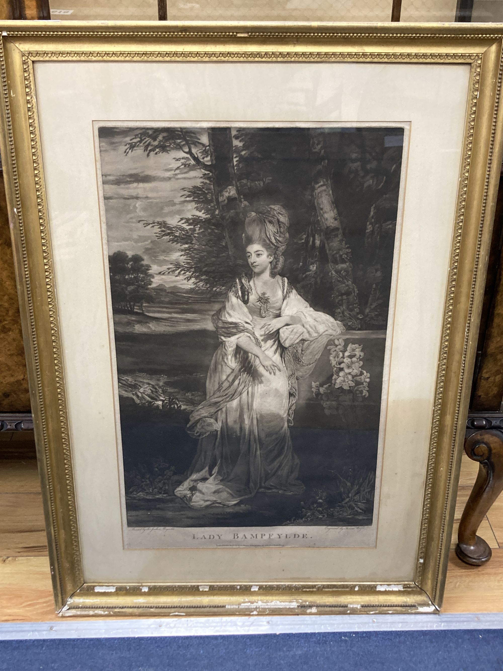 Walton After Reynolds, mezzotint, Lady Bampfylde, 64 x 39cm - Image 2 of 3