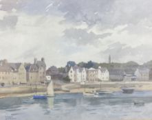 Frank Sherwin (1896-1985), watercolour, Fishing boats in harbour, signed, 36 x 46cmCONDITION: Faded.