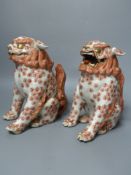 A pair of Japanese Kutani shi-shi (lion dogs), Meiji period, height 23cm