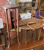 An oval marquetry inlaid mahogany occasional table, width 75cm, depth 52cm, height 50cm, together