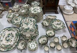 An extensive Mason's Ironstone green peony pattern dinner service