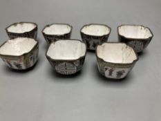 A set of six Chinese Canton enamel tea cups, 18th centuryCONDITION: All with some degree of damage
