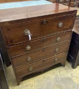 A Regency mahogany secretaire chest, width 90cm, depth 44cm, height 105cmCONDITION: Overall of