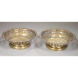 A pair of Edwardian pierced silver shallow bowls, Elkington & Co, Sheffield 1901, diameter 20.4cm,