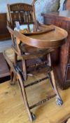 A late Victorian metamorphic child's high chair