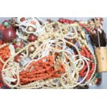 A mixed group of assorted jewellery, including costume and coral.