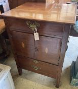 A George III mahogany bedside commode, width 60cm, depth 54cm, height 84cm