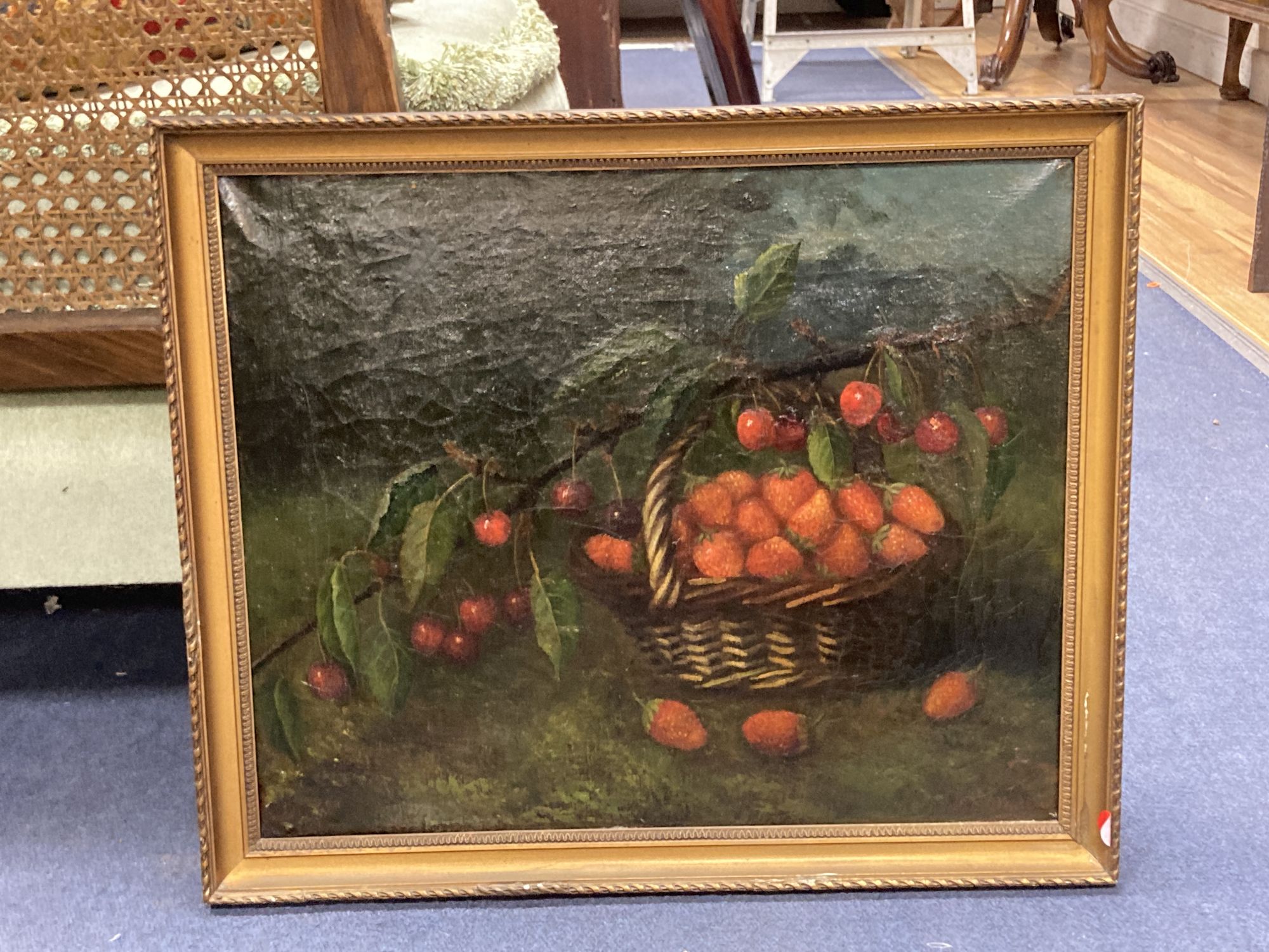 M. Milton, pair oils on canvas, Still lifes of fruit, signed, 37 x 44cm - Image 2 of 4