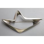 A Georg Jensen 925 openwork abstract brooch, designed by Henning Koppel, no. 376, 68mm, gross 17.4