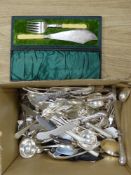 A quantity of silver plated flatware