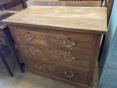 A late Victorian satin walnut chest, width 92cm, depth 48cm, height 78cm