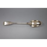 An early Victorian silver basting spoon, John James Whiting, London, 1838, 30.2cm, 5oz.CONDITION: