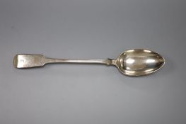 An early Victorian silver basting spoon, John James Whiting, London, 1838, 30.2cm, 5oz.CONDITION:
