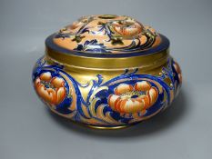 A large Macintyre Florian ware 'poppy' pot pourri bowl and cover, c.1904-1913, no Moorcroft
