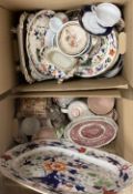 An early 19th century Staffordshire pottery part dinner service, including a large meat dish