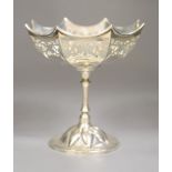 A George V pierced silver pedestal bowl, W.W. Harrison & Coi Ltd, Sheffield, 1910, height 16.8cm,