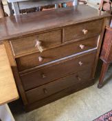 An early 20th century oak chest of drawers, width 106cm, depth 46cm, height 104cm