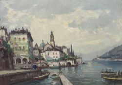 Mariano Moreno, oil on canvas, Lake of Como, signed, 48 x 68cmCONDITION: Paint loss lower left.