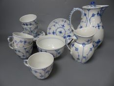 A Royal Copenhagen fourteen piece blue and white onion pattern part coffee service