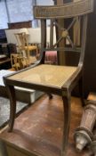 A Regency parcel gilt cane seat dining chair