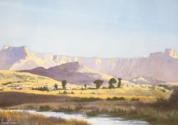 David Parkes, watercolour, 'Amphitheatre, Natal, Drakensberg', signed, 33 x 46cm