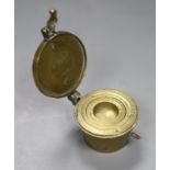 A Victorian brass 8 ounce cup weights