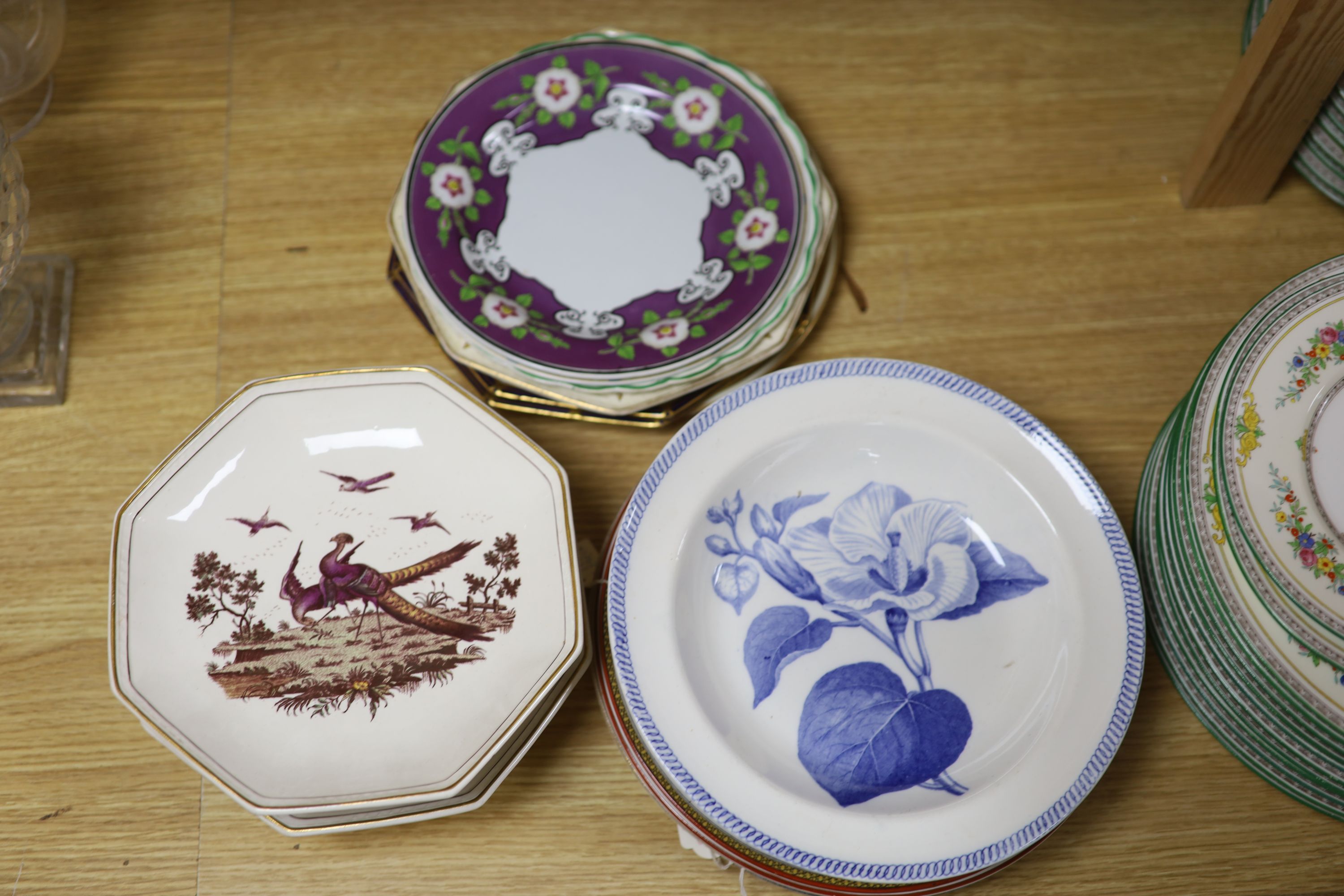 A group of 19th century Wedgwood bone china, creamware and stone china plates and dishes (17)