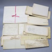 A quantity of 17th-19th century vellum indentures and deeds, one dated 1610 and two 1693