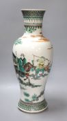 A 19th century Chinese famille verte baluster vase, height 47cm