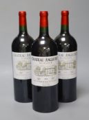 Three bottles of Chateau Angludet - Margaux OWC, 2011