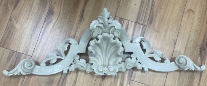 A French carved wood cornice, c.1900, 19 x 28cm