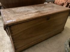 A Victorian camphorwood trunk, length 112cm, depth 54cm, height 55cm