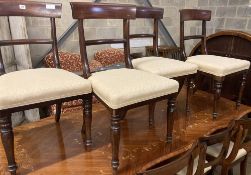 A harlequin set of eight early Victorian mahogany dining chairs