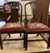 A pair of George III mahogany dining chairs