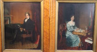 John Partridge (1790-1872)pair of oils on panelFull length portraits of a husband and wife, each