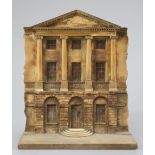 A 19th century painted wood architectural elevation model of Lansdowne House portico, after Robert