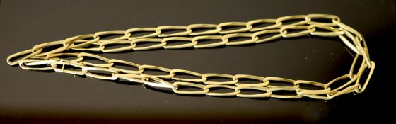 A mid 20th century? French 18ct gold Cartier elongated chain link necklace, signed 'Cartier Paris