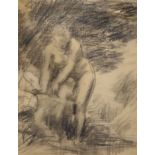 Henri-Theodore Fantin-Latour (1836-1904)charcoal on paper'The Bather'signed and inscribed, Leicester