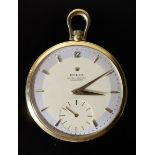 An 18ct gold Rolex keyless dress pocket watch, inner case cover numbered 4503 over 446440, with