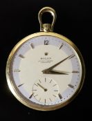 An 18ct gold Rolex keyless dress pocket watch, inner case cover numbered 4503 over 446440, with