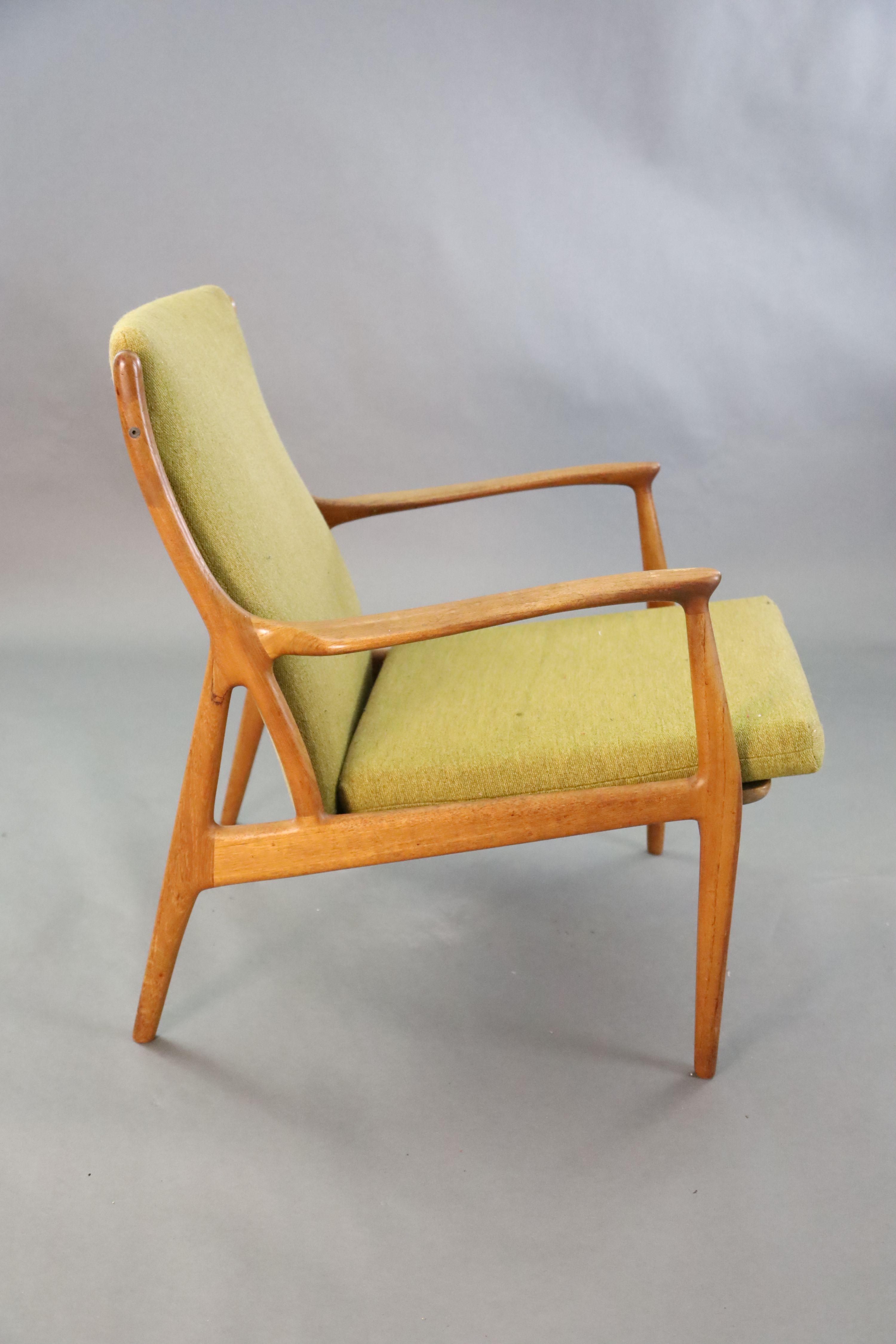 An Andersen & Andersen & Palle Pedersen for Horsnaes teak armchair, c.1963, with original pale green - Image 4 of 5
