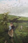 Alice Mary Havers (1860-1890)oil on canvasGleaner and her children in a landscapesigned35.5 x 23.