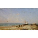 Luigi Steffani (Italian, 1827-1898)oil on canvasFisherwoman and children on the beachsigned23 x