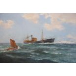 § Frank Herbert Mason (1921-2009)oil on canvasSteam trawler 'Ayrshire' off Flamborough Headsigned